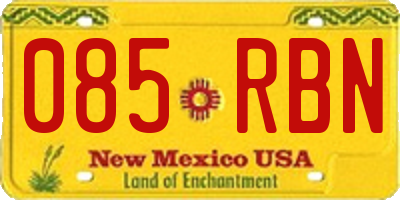 NM license plate 085RBN