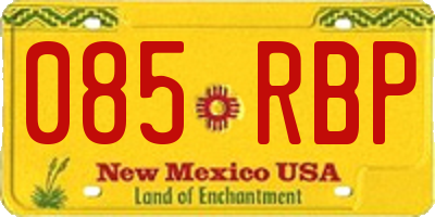 NM license plate 085RBP