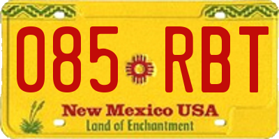 NM license plate 085RBT
