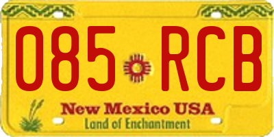 NM license plate 085RCB