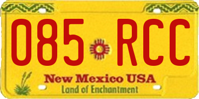 NM license plate 085RCC