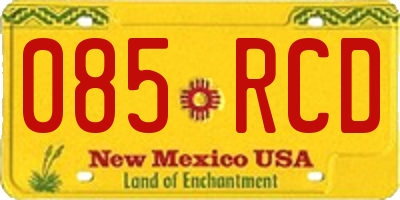 NM license plate 085RCD