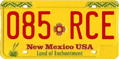 NM license plate 085RCE