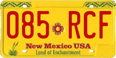 NM license plate 085RCF