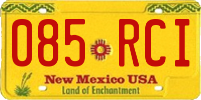 NM license plate 085RCI