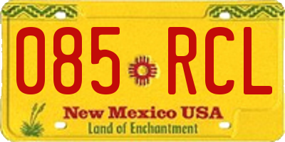 NM license plate 085RCL