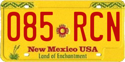 NM license plate 085RCN