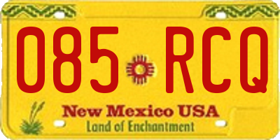NM license plate 085RCQ