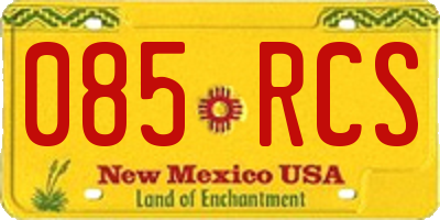 NM license plate 085RCS