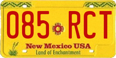 NM license plate 085RCT