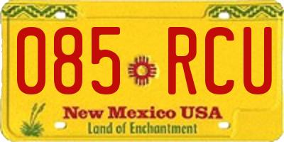 NM license plate 085RCU
