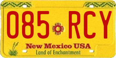 NM license plate 085RCY