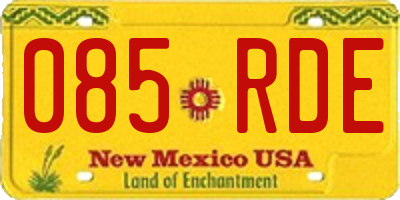 NM license plate 085RDE