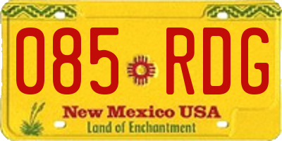 NM license plate 085RDG