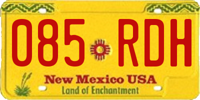 NM license plate 085RDH