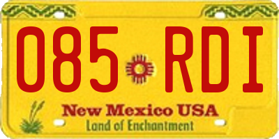 NM license plate 085RDI