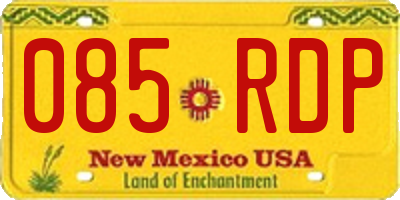 NM license plate 085RDP