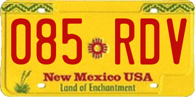 NM license plate 085RDV