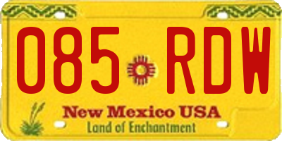 NM license plate 085RDW