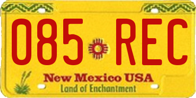 NM license plate 085REC