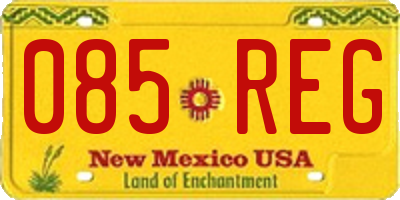 NM license plate 085REG