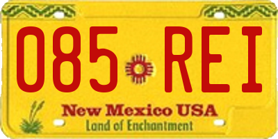 NM license plate 085REI