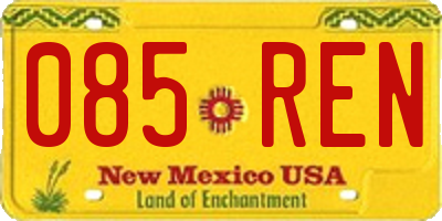 NM license plate 085REN