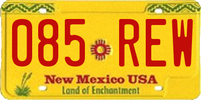 NM license plate 085REW