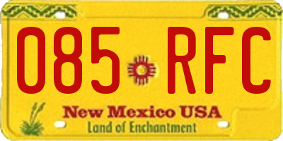 NM license plate 085RFC