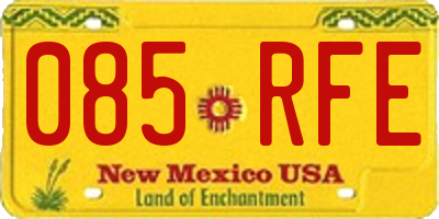 NM license plate 085RFE