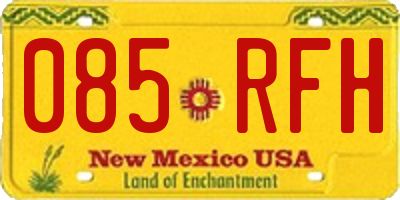 NM license plate 085RFH