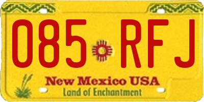NM license plate 085RFJ