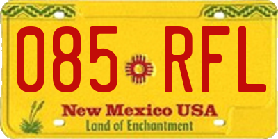 NM license plate 085RFL