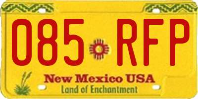 NM license plate 085RFP