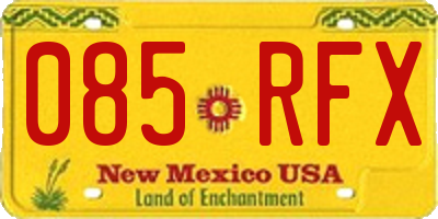 NM license plate 085RFX