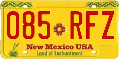 NM license plate 085RFZ