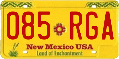 NM license plate 085RGA