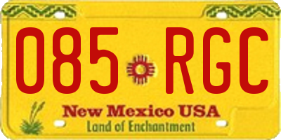 NM license plate 085RGC