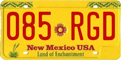 NM license plate 085RGD