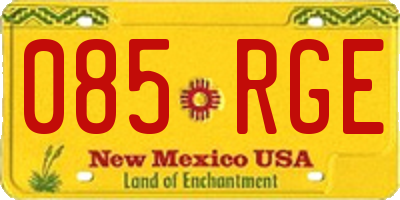 NM license plate 085RGE