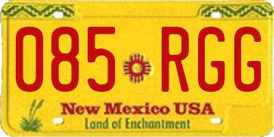 NM license plate 085RGG