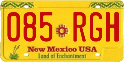 NM license plate 085RGH