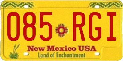 NM license plate 085RGI
