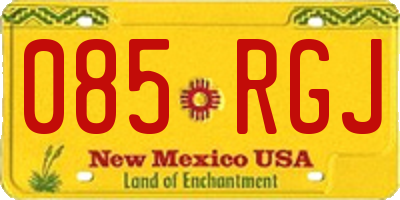 NM license plate 085RGJ