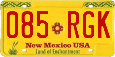 NM license plate 085RGK