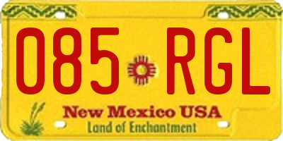 NM license plate 085RGL