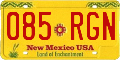 NM license plate 085RGN