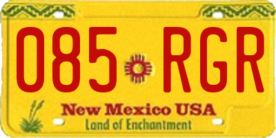 NM license plate 085RGR