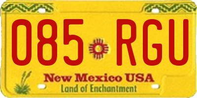 NM license plate 085RGU