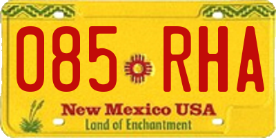 NM license plate 085RHA